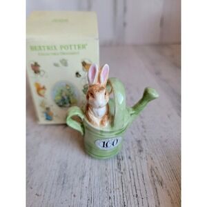 Beatrix bunny watering can Vintage ceramic ornament Xmas unique